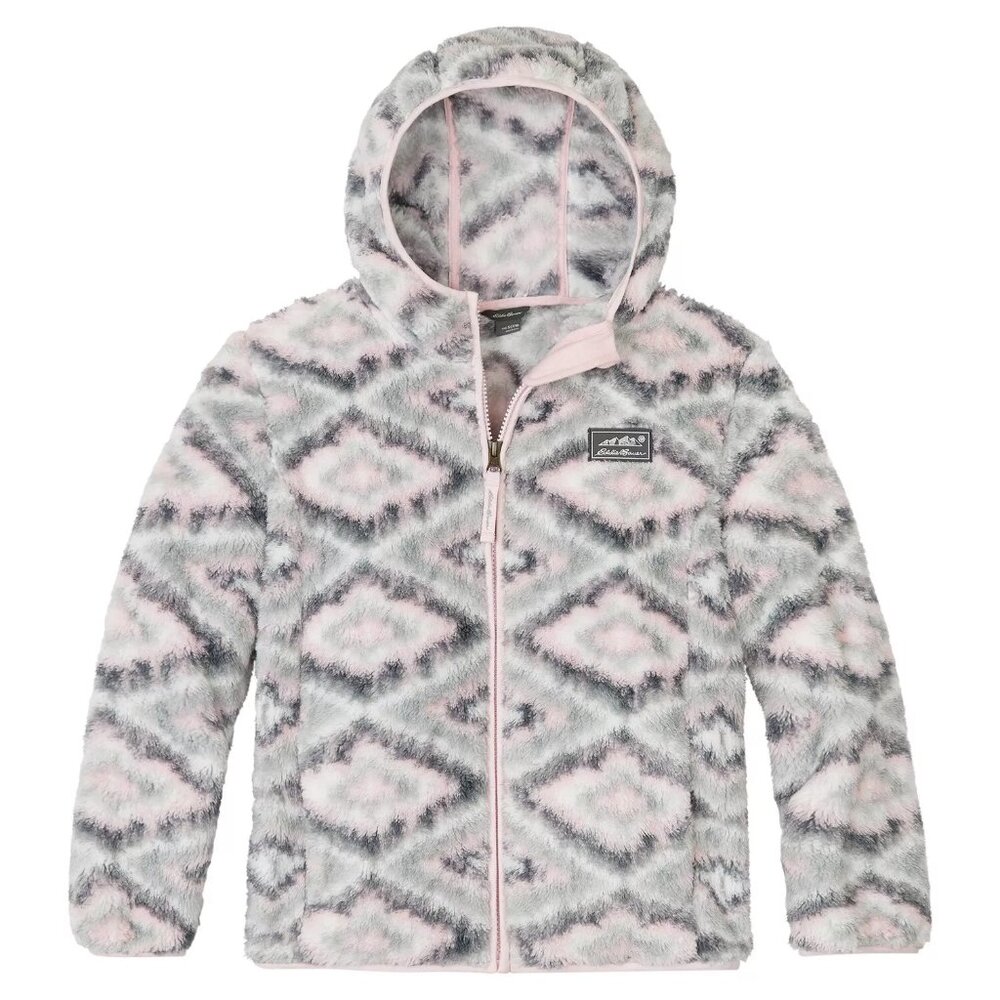B - Eddie Bauer Girls Fleece Zip Front Hooded Jacket